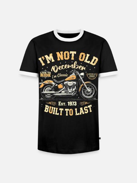I'm not old December Year of construction 1973 - Men's Ringer Shirt - black/white