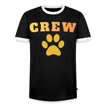 Crew Dog - Men's Ringer Shirt - black/white - Front - AI Model Female 172 light (172cm) & AI Model Male 178 light (178cm)