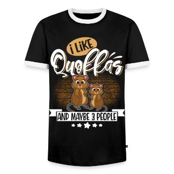 Quokka - Männer Kontrast-T-Shirt - Schwarz/Weiß - Vorne - AI Model Female 172 light (172cm) & AI Model Male 178 light (178cm)