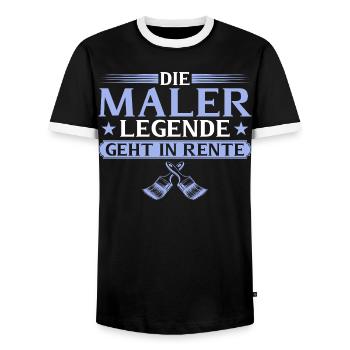 Rentner Maler Legende in Rente - Männer Kontrast-T-Shirt - Schwarz/Weiß - Vorne - AI Model Female 172 light (172cm) & AI Model Male 178 light (178cm)