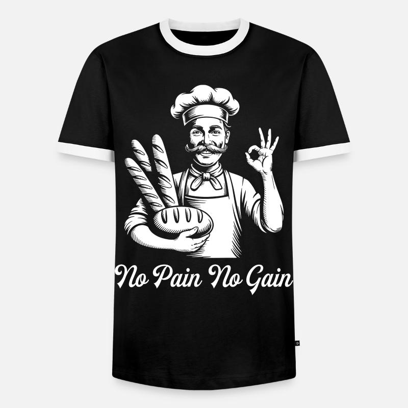 Bread Bakery Humor Baker - Men's Ringer Shirt - black/white