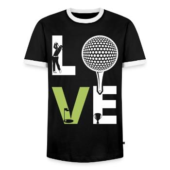 gulf - Men's Ringer Shirt - black/white - Front - AI Model Female 172 light (172cm) & AI Model Male 178 light (178cm)