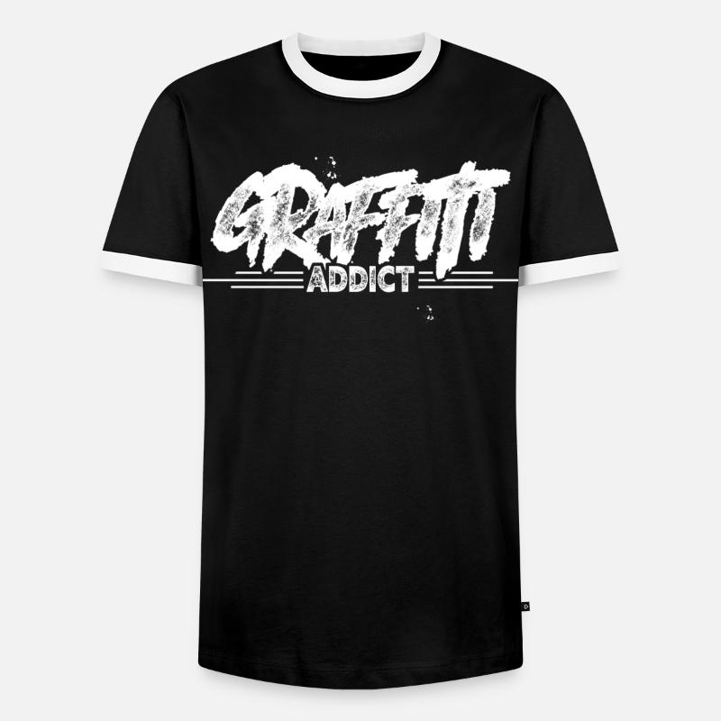 Graffiti - Men's Ringer Shirt - black/white