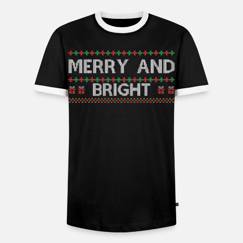 Hässlicher Weihnachtspullover Hässliches Weihnachtsgeschenk-Idee - Männer Kontrast-T-Shirt - Schwarz/Weiß