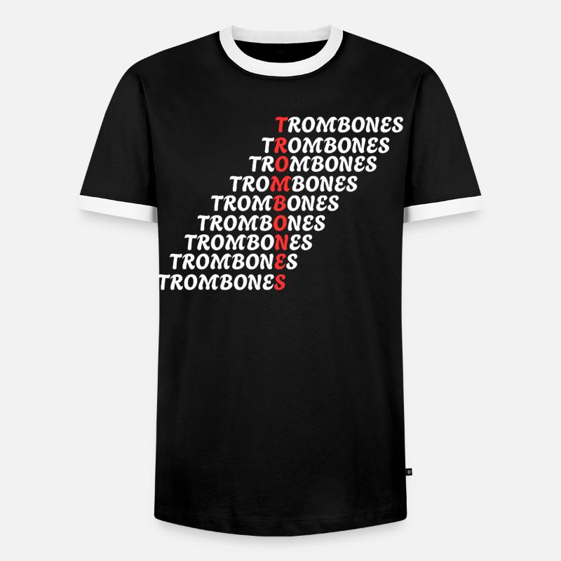 TROMBONES - Men's Ringer Shirt - black/white