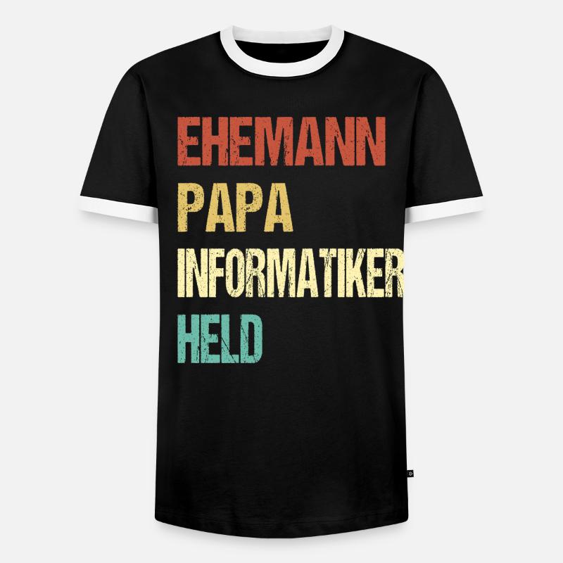 Informatiker Papa - Männer Kontrast-T-Shirt - Schwarz/Weiß