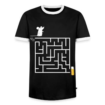 Carnival Mouse Kölsch Cologne Alaaf Costume Funny Fun - Men's Ringer Shirt - black/white - Front - AI Model Female 172 light (172cm) & AI Model Male 178 light (178cm)