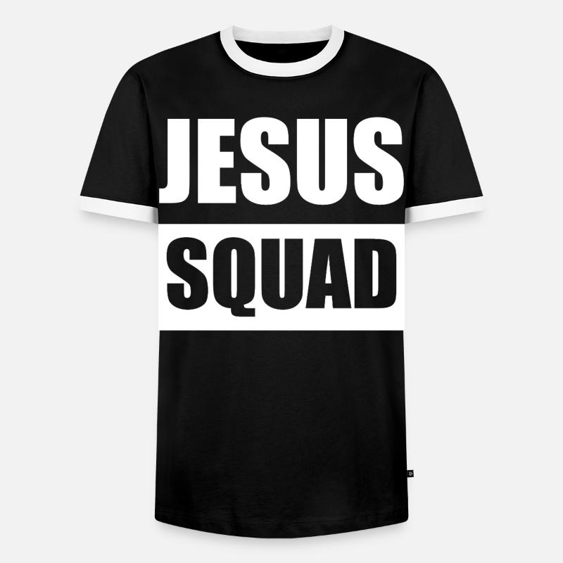 Jesus Squad Logo Tee - Men's Ringer Shirt - black/white