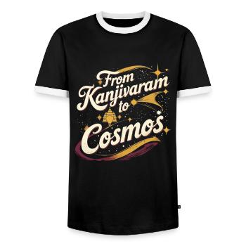 Tamil Tamilisch Sri Lanka From Kanjivaran - Männer Kontrast-T-Shirt - Schwarz/Weiß - Vorne - AI Model Female 172 light (172cm) & AI Model Male 178 light (178cm)
