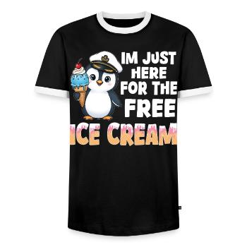 Capitaine Pingouin Tee - T-shirt contrasté Homme - noir/blanc - Devant - AI Model Female 172 light (172cm) & AI Model Male 178 light (178cm)