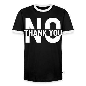 No Thank You - Männer Kontrast-T-Shirt - Schwarz/Weiß - Vorne - AI Model Female 172 light (172cm) & AI Model Male 178 light (178cm)