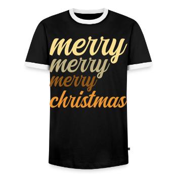 Joyeux Noël Cadeau de Noel Original Magie de Noël - T-shirt contrasté Homme - noir/blanc - Devant - AI Model Female 172 light (172cm) & AI Model Male 178 light (178cm)