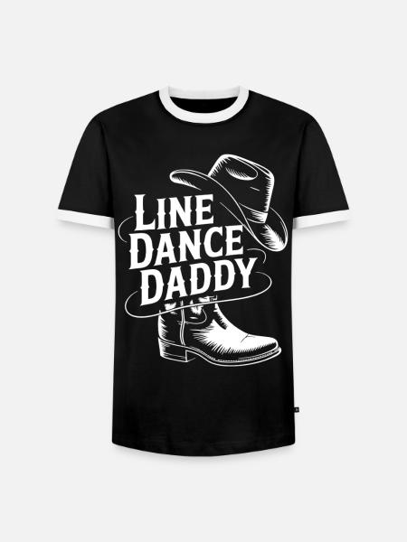 Line Dance Daddy Cowboy Style - Men's Ringer Shirt - black/white