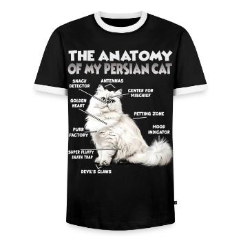 Dictons de chats Amateur de chats Cadeau Fan de chat - T-shirt contrasté Homme - noir/blanc - Devant - AI Model Female 172 light (172cm) & AI Model Male 178 light (178cm)