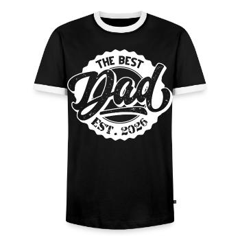 The Best Dad EST 2026 - Männer Kontrast-T-Shirt - Schwarz/Weiß - Vorne - AI Model Female 172 light (172cm) & AI Model Male 178 light (178cm)