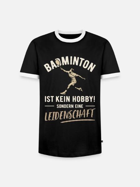Badminton | Kein Hobby sondern Leidenschaft - Männer Kontrast-T-Shirt - Schwarz/Weiß
