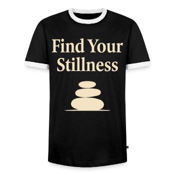 Trouvez votre équilibre de pierres zen - T-shirt contrasté Homme - noir/blanc - Devant - AI Model Female 172 light (172cm) & AI Model Male 178 light (178cm)