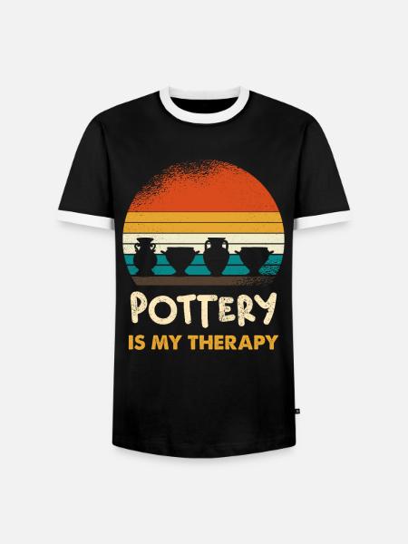 Tonkunst im Retro-Sonnenuntergang - Männer Kontrast-T-Shirt - Schwarz/Weiß