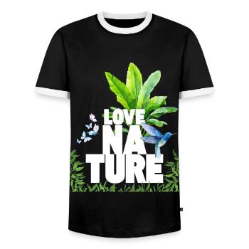 Love Nature  - Men's Ringer Shirt - black/white - Front - AI Model Female 172 light (172cm) & AI Model Male 178 light (178cm)