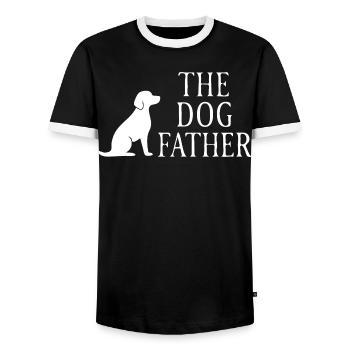 Le design du propriétaire drôle de chien du père chien - T-shirt contrasté Homme - noir/blanc - Devant - AI Model Female 172 light (172cm) & AI Model Male 178 light (178cm)