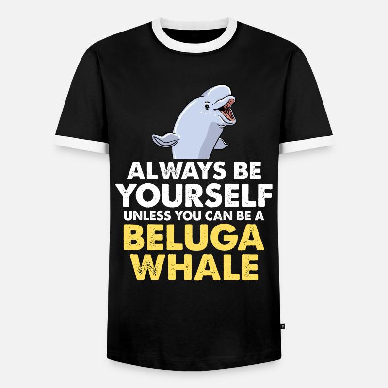Sei du selbst – Beluga Spruch - Männer Kontrast-T-Shirt - Schwarz/Weiß
