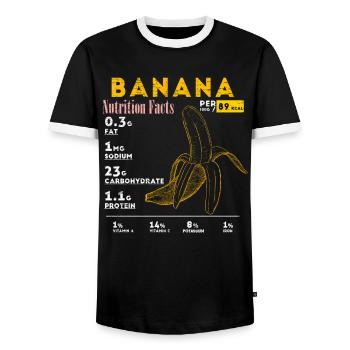 Banana Lover, Banana nutrition facts, Vegetarian - Men's Ringer Shirt - black/white - Front - AI Model Female 172 light (172cm) & AI Model Male 178 light (178cm)