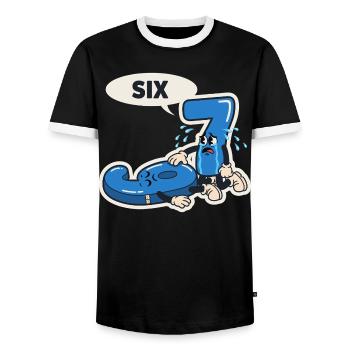 67 Six Seven Meme Noël italien - T-shirt contrasté Homme - noir/blanc - Devant - AI Model Female 172 light (172cm) & AI Model Male 178 light (178cm)