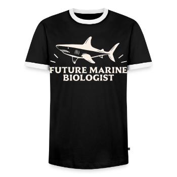 Future marine biologist biology student - Men's Ringer Shirt - black/white - Front - AI Model Female 172 light (172cm) & AI Model Male 178 light (178cm)