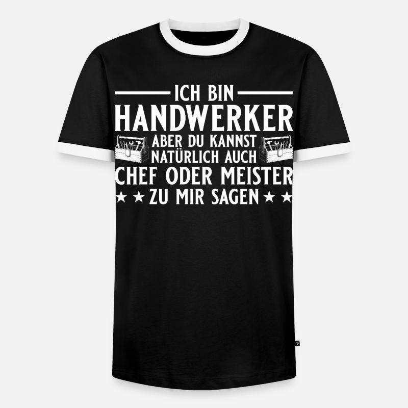 Chef oder Meister - Handwerker Geschenk - Männer Kontrast-T-Shirt - Schwarz/Weiß