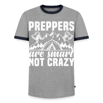  Theatre Tech Stagehand Lighting Technician Stage - Men's Ringer Shirt - grey/navy  - Front - AI Model Female 172 light (172cm) & AI Model Male 178 light (178cm)