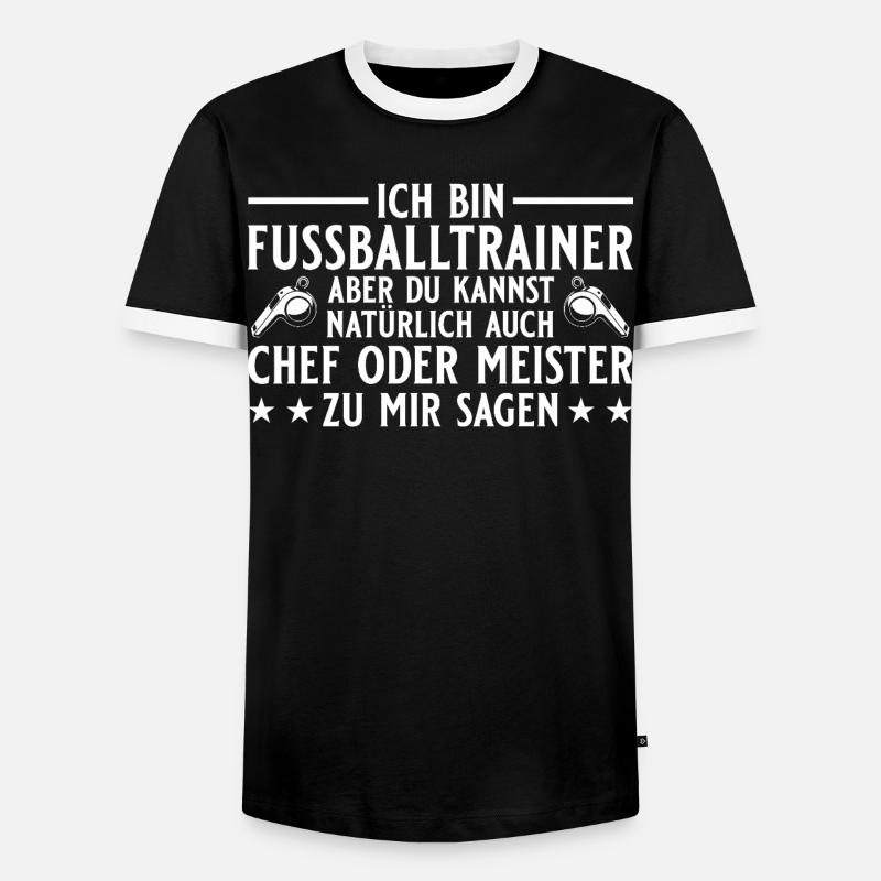 Fußballtrainer Chef oder Meister - Männer Kontrast-T-Shirt - Schwarz/Weiß
