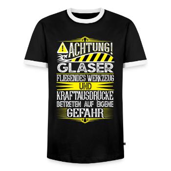 Glaser - Männer Kontrast-T-Shirt - Schwarz/Weiß - Vorne - AI Model Female 172 light (172cm) & AI Model Male 178 light (178cm)