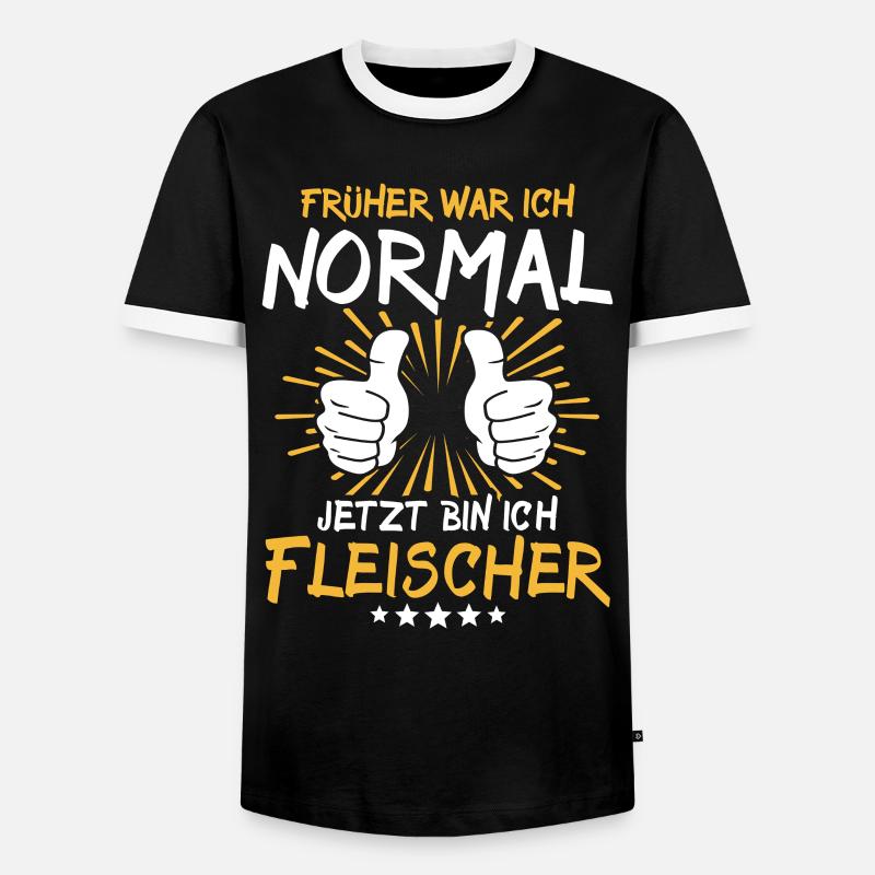 Fleischer Spruch - Männer Kontrast-T-Shirt - Schwarz/Weiß