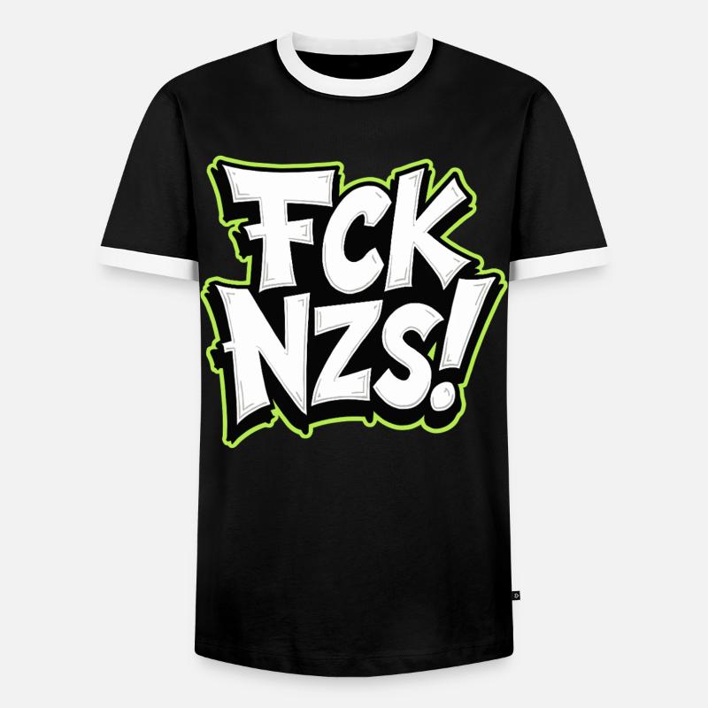 FCK NZS Statement gegen Rassismus - Männer Kontrast-T-Shirt - Schwarz/Weiß