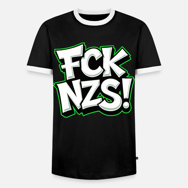 FCK NZS Statement against Racism - Men's Ringer Shirt - black/white