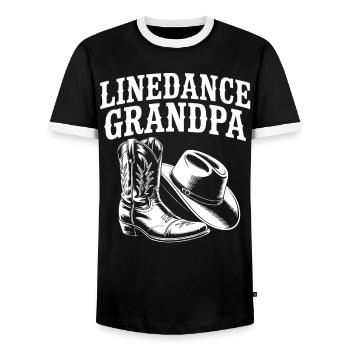 Bottes de grand-père en ligne - T-shirt contrasté Homme - noir/blanc - Devant - AI Model Female 172 light (172cm) & AI Model Male 178 light (178cm)