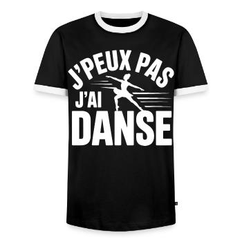 J'Peux Pas J'Ai Danse - T-shirt contrasté Homme - noir/blanc - Devant - AI Model Female 172 light (172cm) & AI Model Male 178 light (178cm)