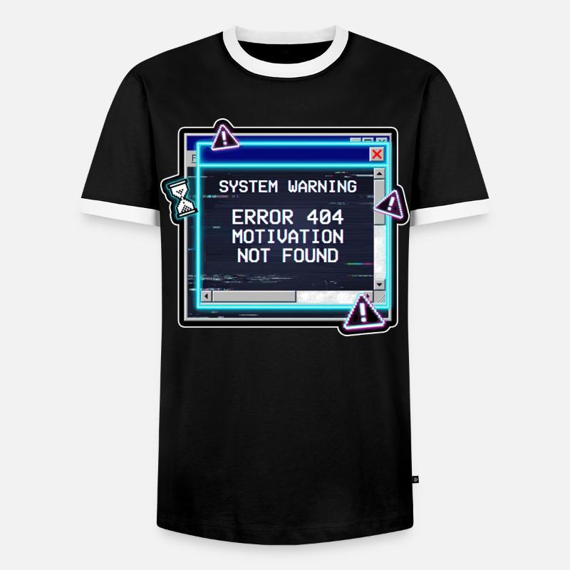 Error 404 Motivation Glitch - Männer Kontrast-T-Shirt - Schwarz/Weiß