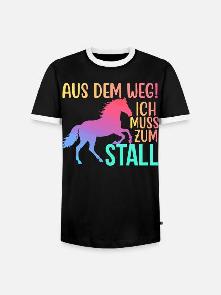 Écartez-vous, je dois aller à l’écurie - T-shirt contrasté Homme - noir/blanc