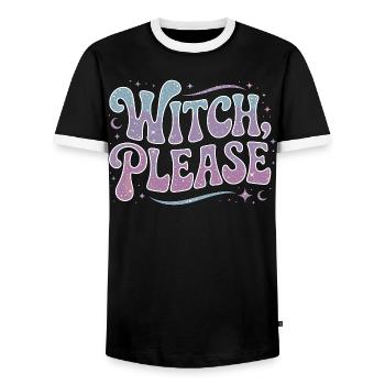 Sorcellerie Sorcière S’il vous plaît adore Sorcellerie Lanceuse de sorts - T-shirt contrasté Homme - noir/blanc - Devant - AI Model Female 172 light (172cm) & AI Model Male 178 light (178cm)