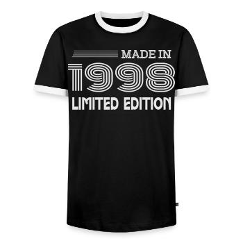 Original 1998 Vintage 1998 Rétro Anniversaire 1998 - T-shirt contrasté Homme - noir/blanc - Devant - AI Model Female 172 light (172cm) & AI Model Male 178 light (178cm)