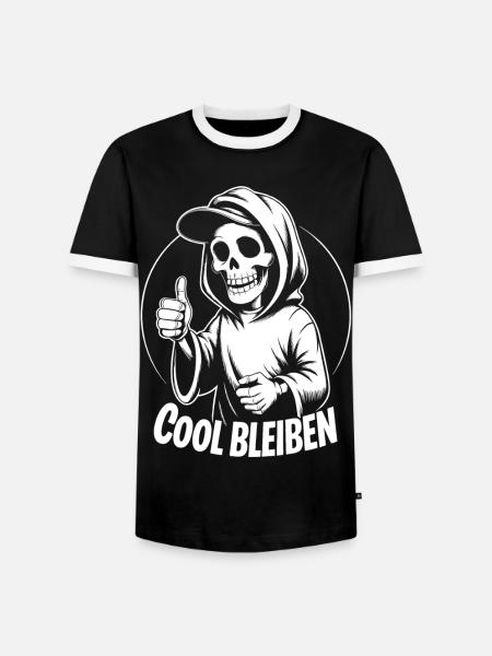 Pouce levé avec capuche squelette - T-shirt contrasté Homme - noir/blanc