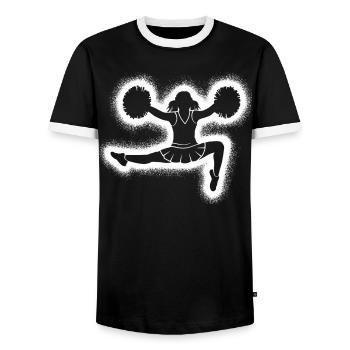 Pom-pom girls Femmes Enfants Pom-pom girls - T-shirt contrasté Homme - noir/blanc - Devant - AI Model Female 172 light (172cm) & AI Model Male 178 light (178cm)