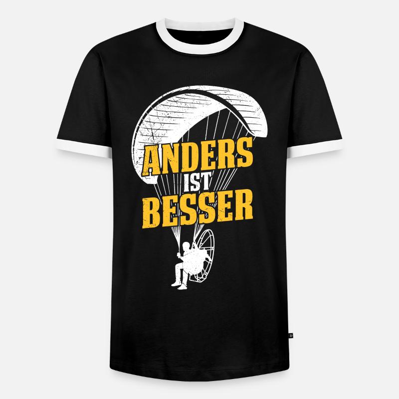 Paraglider DIFFERENT IS BETTER Fun - Men's Ringer Shirt - black/white