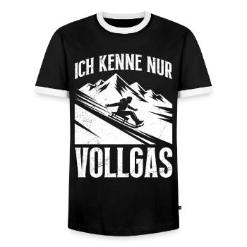 Entraînement sur la luge JE NE CONNAIS QUE LE FULL THRUST - T-shirt contrasté Homme - noir/blanc - Devant - AI Model Female 172 light (172cm) & AI Model Male 178 light (178cm)
