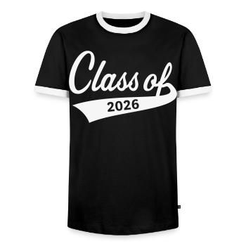Class Of 2026 (Abschlussklasse Schulabschluss W) - Männer Kontrast-T-Shirt - Schwarz/Weiß - Vorne - AI Model Female 172 light (172cm) & AI Model Male 178 light (178cm)