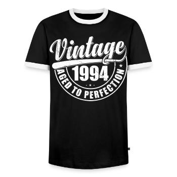 Geburtstagsgeschenk 1994 Jahrgang 1994 Retro 1994 - Männer Kontrast-T-Shirt - Schwarz/Weiß - Vorne - AI Model Female 172 light (172cm) & AI Model Male 178 light (178cm)
