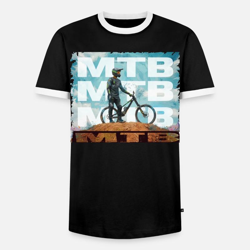 MTB - Männer Kontrast-T-Shirt - Schwarz/Weiß