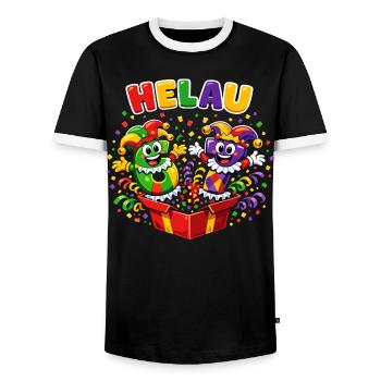 67 Six Seven meme Clown Helau Carnival - Men's Ringer Shirt - black/white - Front - AI Model Female 172 light (172cm) & AI Model Male 178 light (178cm)