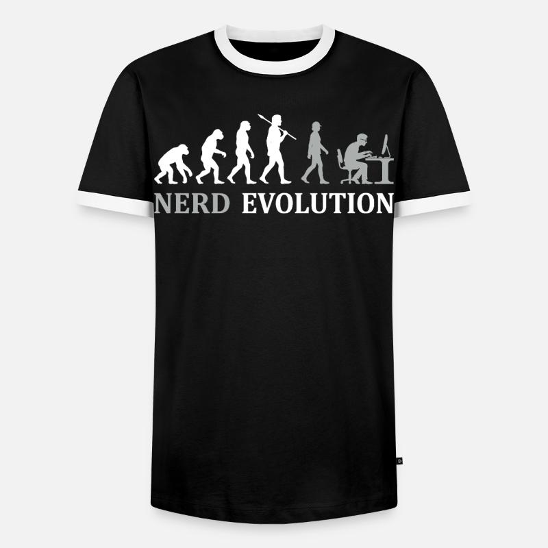 Nerd Evolution – Vom Affen zum PC-Profi - Männer Kontrast-T-Shirt - Schwarz/Weiß